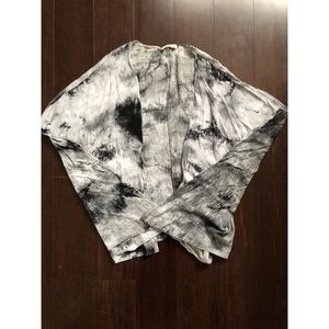 Black & White Tie Dye Kimono